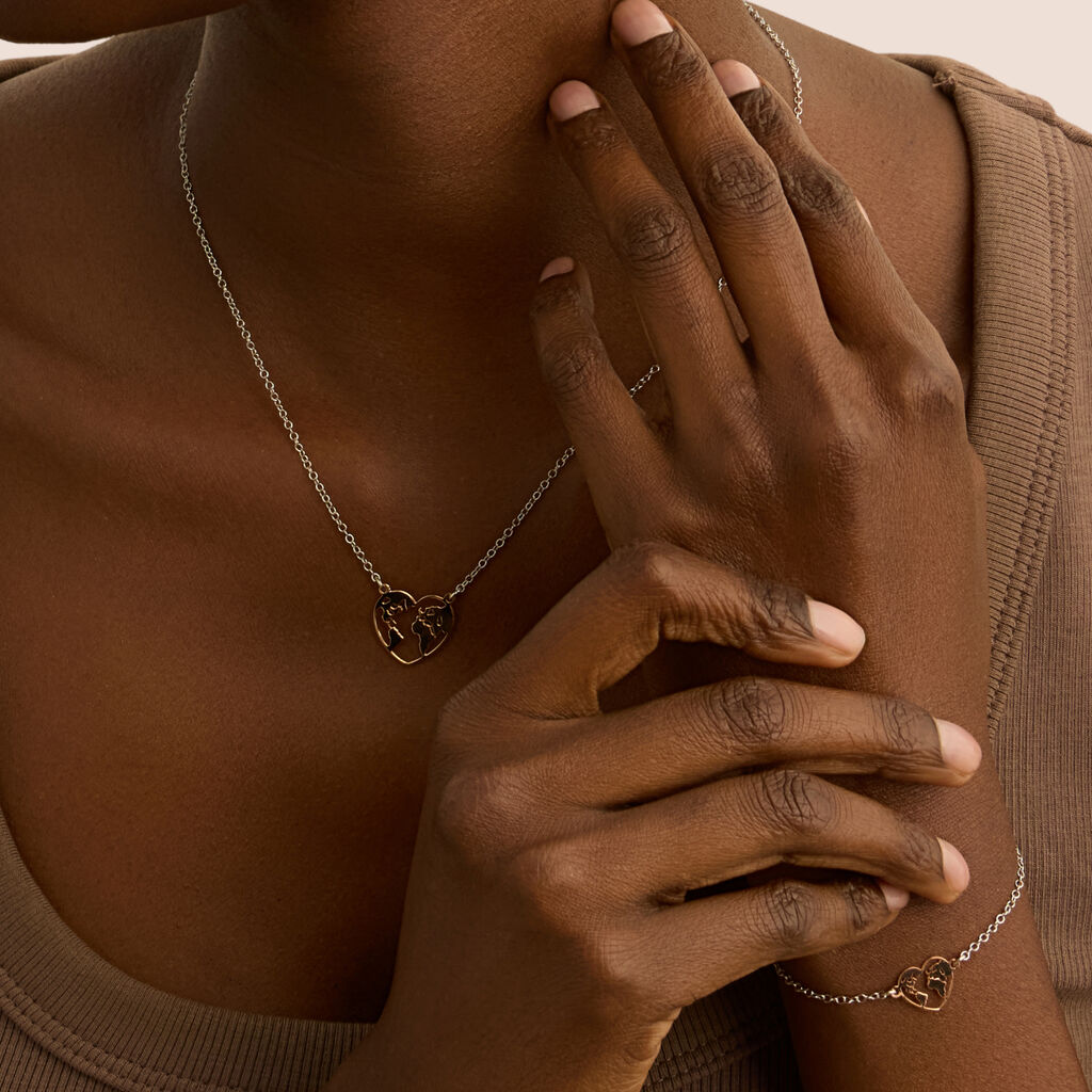 Bracciale Silver Collection Argento Bicolore Bianco / Rosa