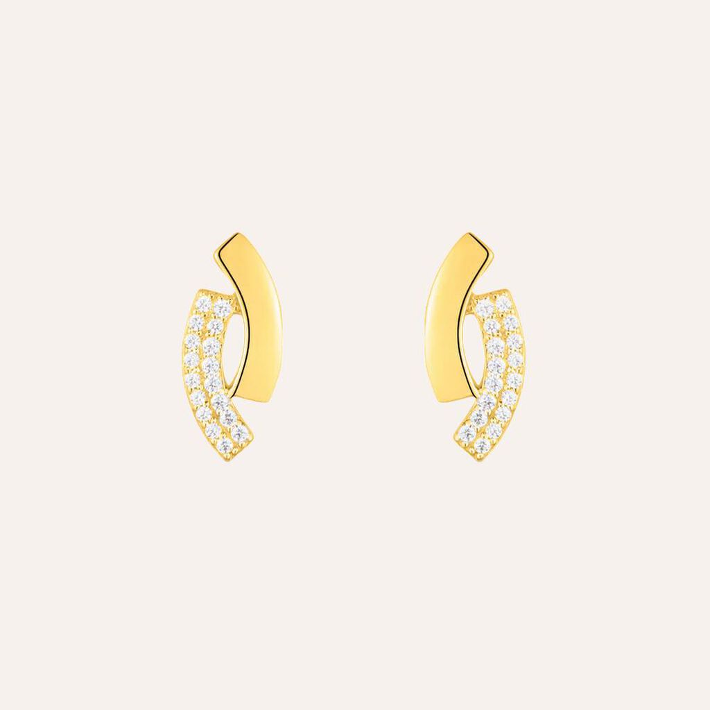 Orecchini A Cerchio Claire Oro Giallo Cubic Zirconia