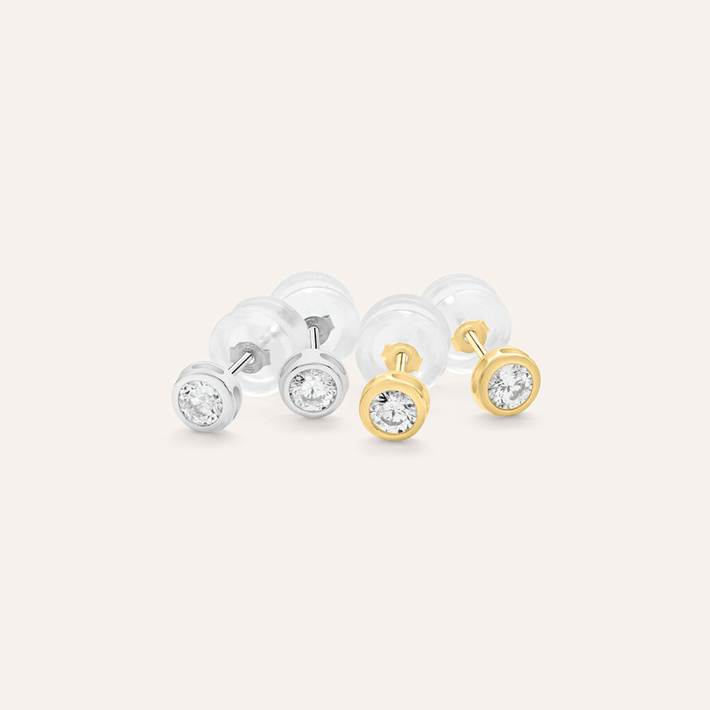 Orecchini Lobo Punto Luce Claire Oro Giallo Cubic Zirconia - Orecchini a Lobo Donna | Stroili