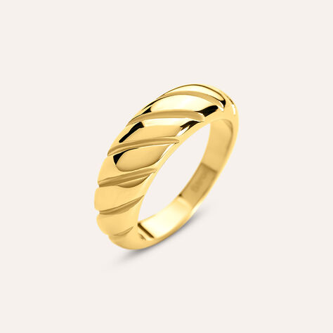 Anello Fascia Lady Code Acciaio Dorato - Anelli Moderni Donna | Stroili