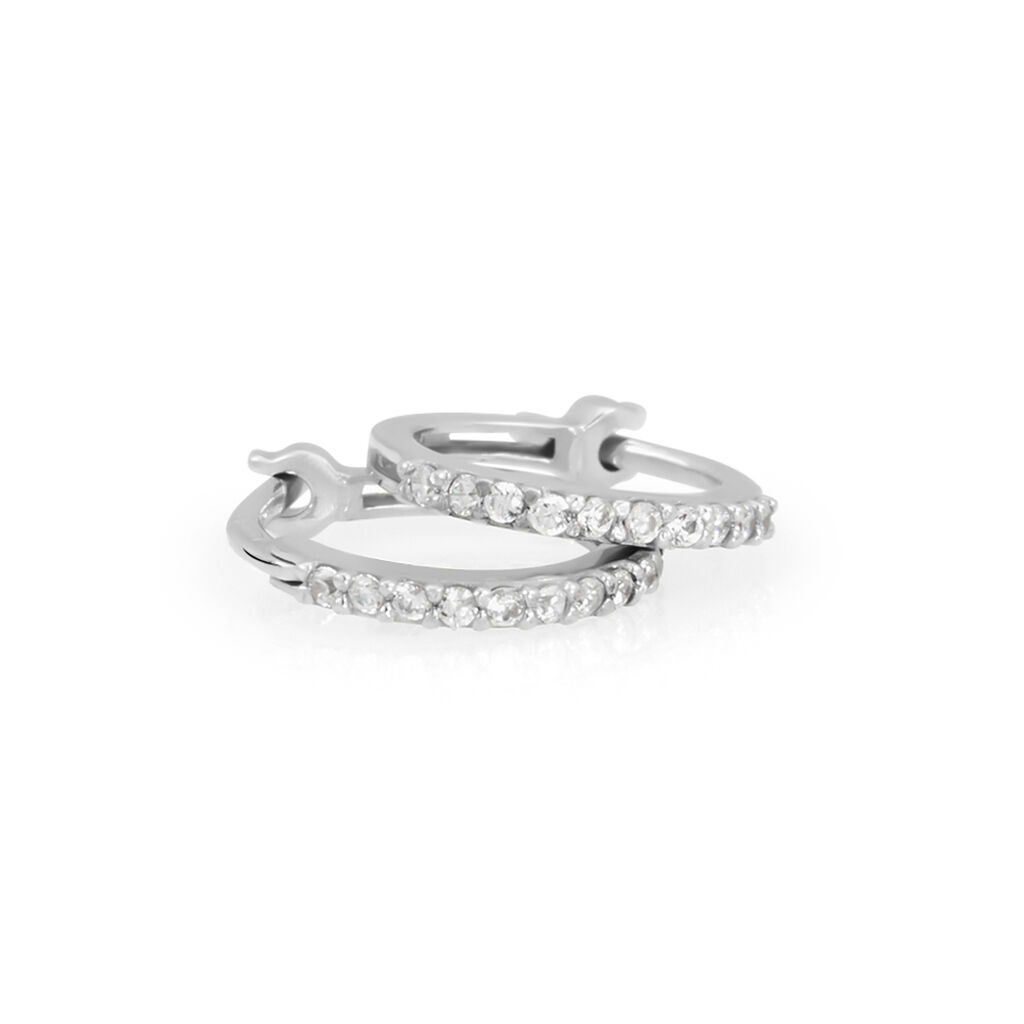 Orecchini A Cerchio Toujours Oro Bianco Cubic Zirconia - Orecchini a Cerchio Donna | Stroili