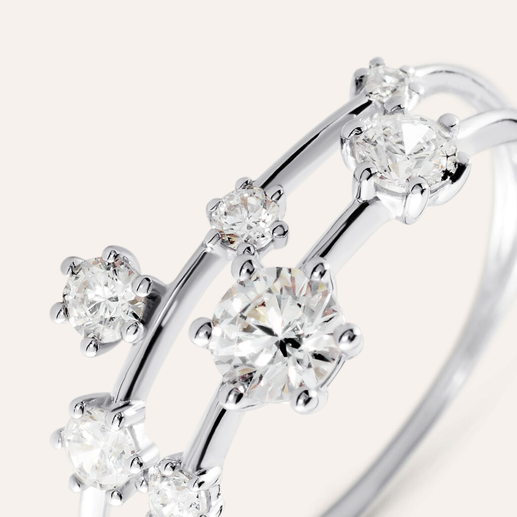 Anello Fantasia Claire Oro Bianco Cubic Zirconia