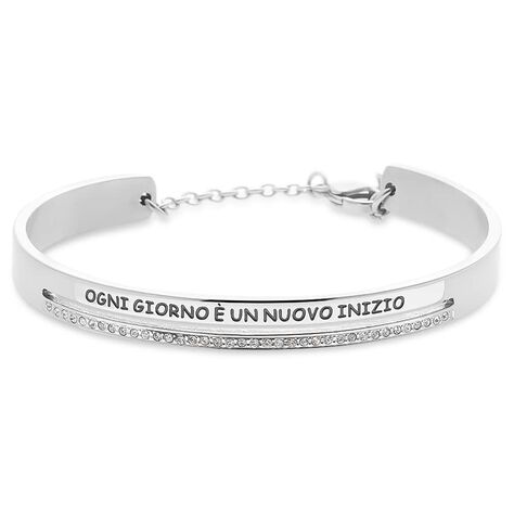 Bangle Lady Message Acciaio Cristallo - Bracciali Rigidi Donna | Stroili