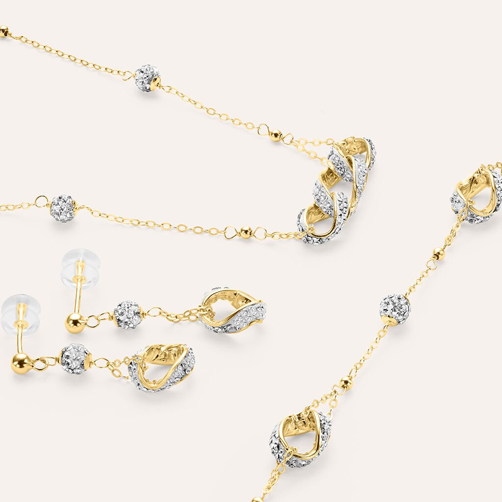 Orecchini Pendenti Christelle Oro Giallo Cristallo - Orecchini Pendenti Donna | Stroili