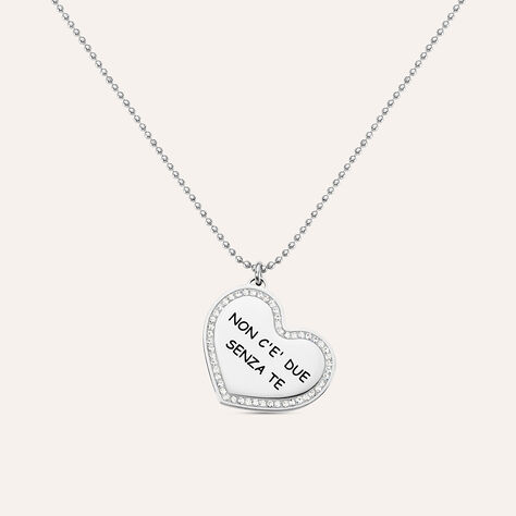Collana con ciondolo in acciaio e strass - Collane Donna | Stroili