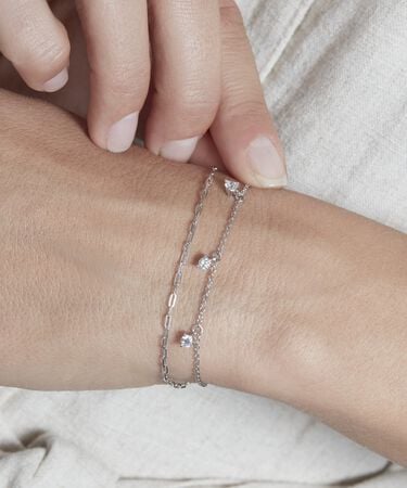 Bracciale Catena Silver Elegance Argento Rodiato Cubic Zirconia