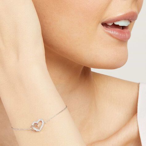 Bracciale Silver Moments Argento Bicolore Bianco / Rosa Cubic Zirconia - Bracciali Amicizia Donna | Stroili