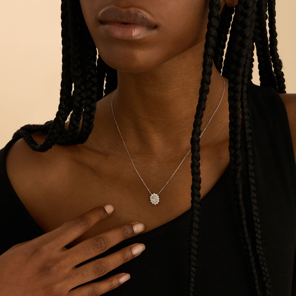 Collana Diamade Oro Bianco Diamante Lab-Grown