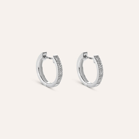 Orecchini A Cerchio Sophia Oro Bianco Diamante - Orecchini a Cerchio Donna | Stroili