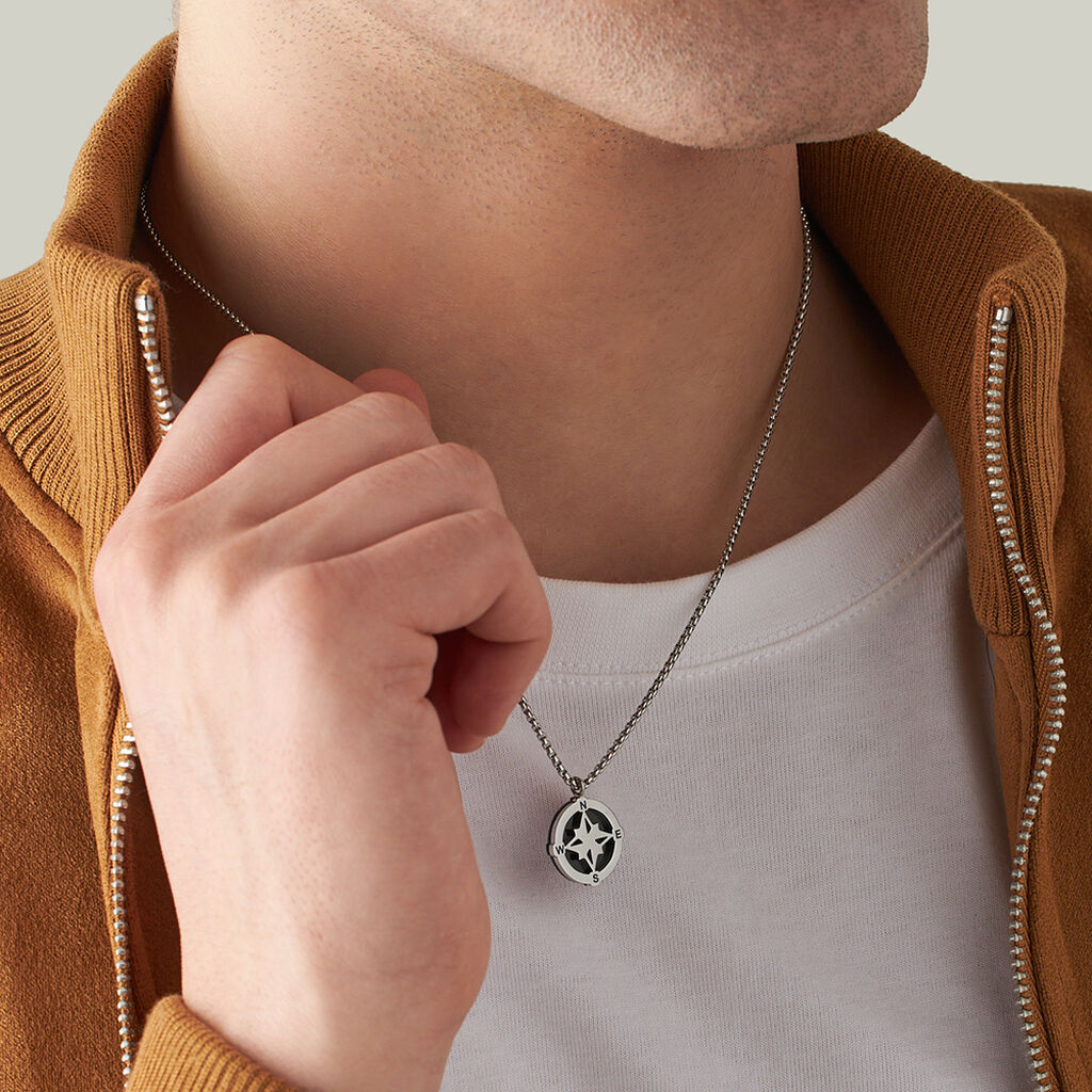 Collana Man Code Acciaio Bicolore Bianco / Nero - Collane Uomo | Stroili