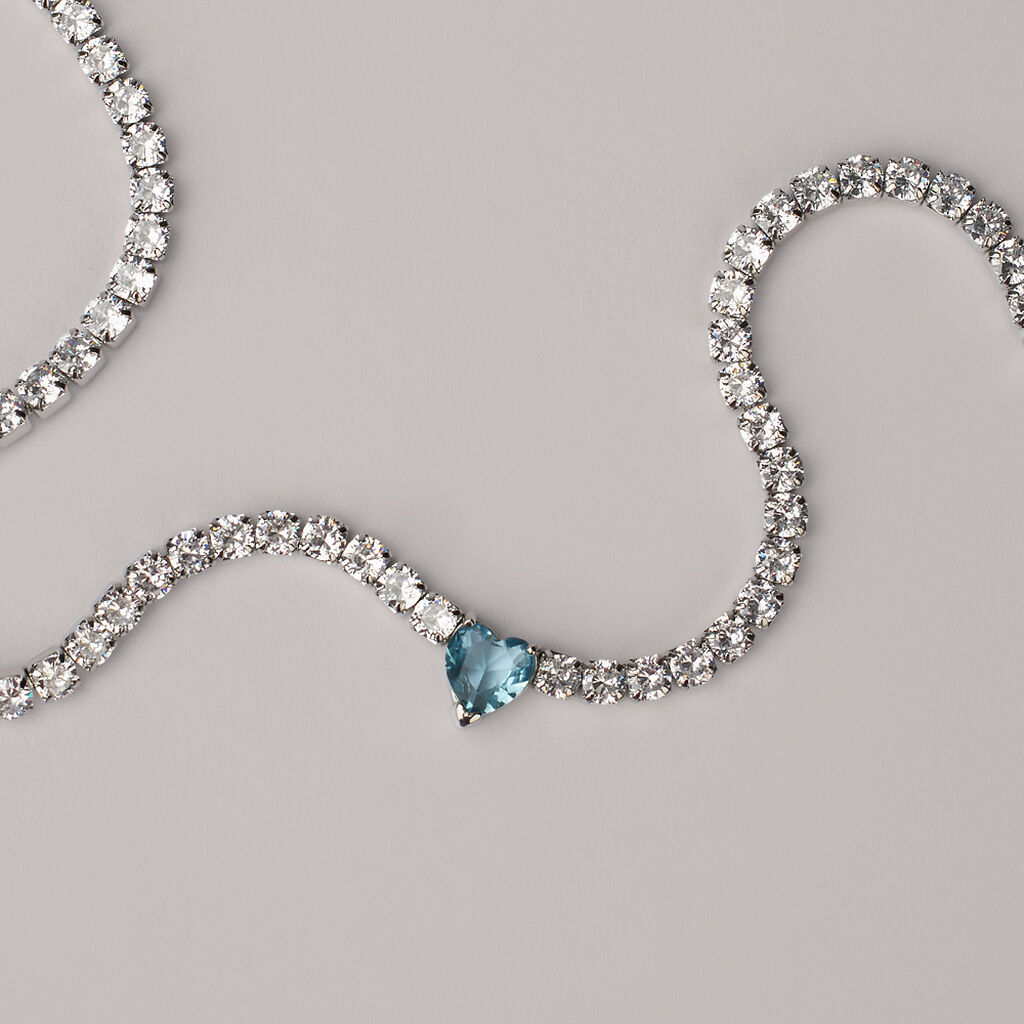 Collana Tennis Aura Acciaio Cristallo