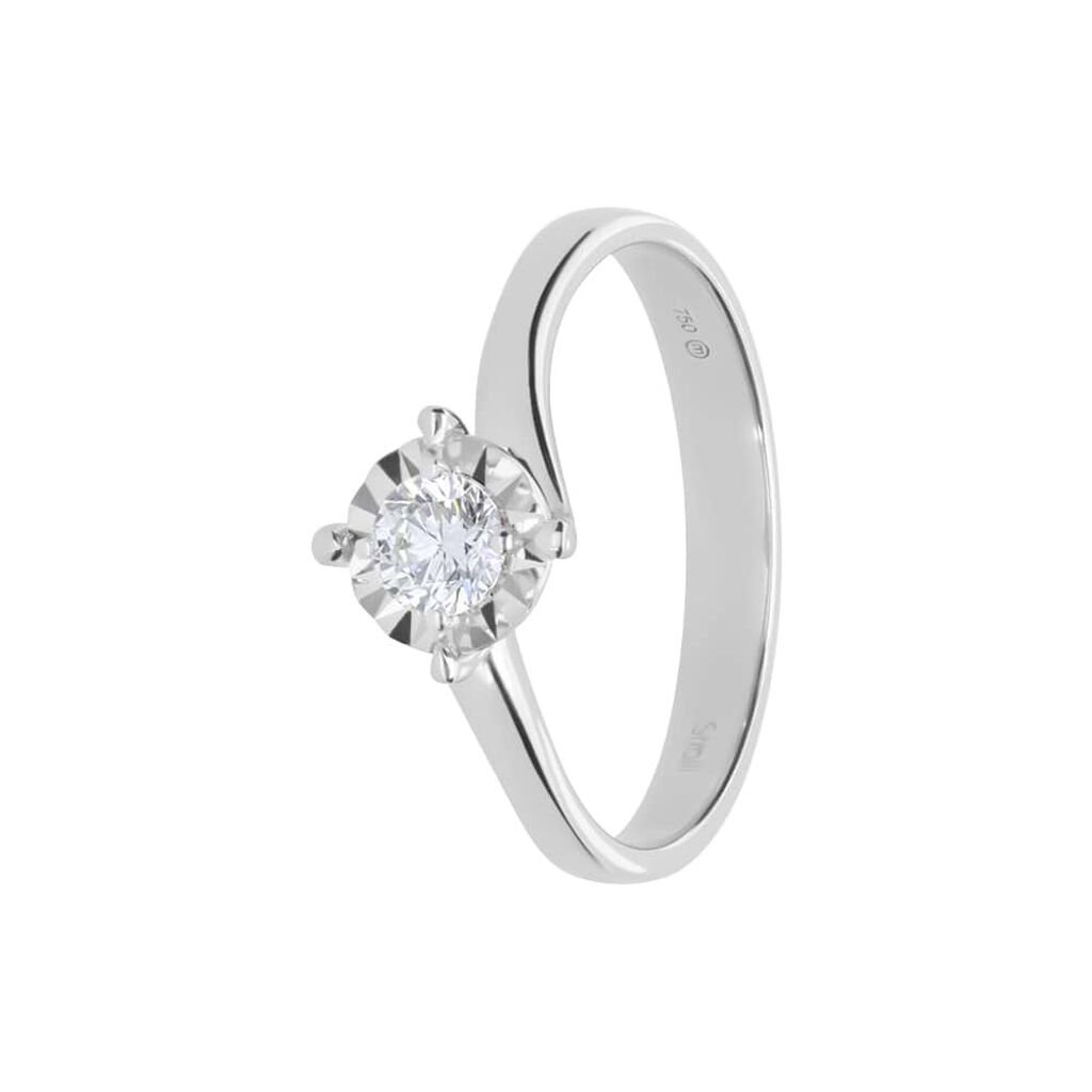 Anello Solitario Valentino Diamotion Oro Bianco Diamante