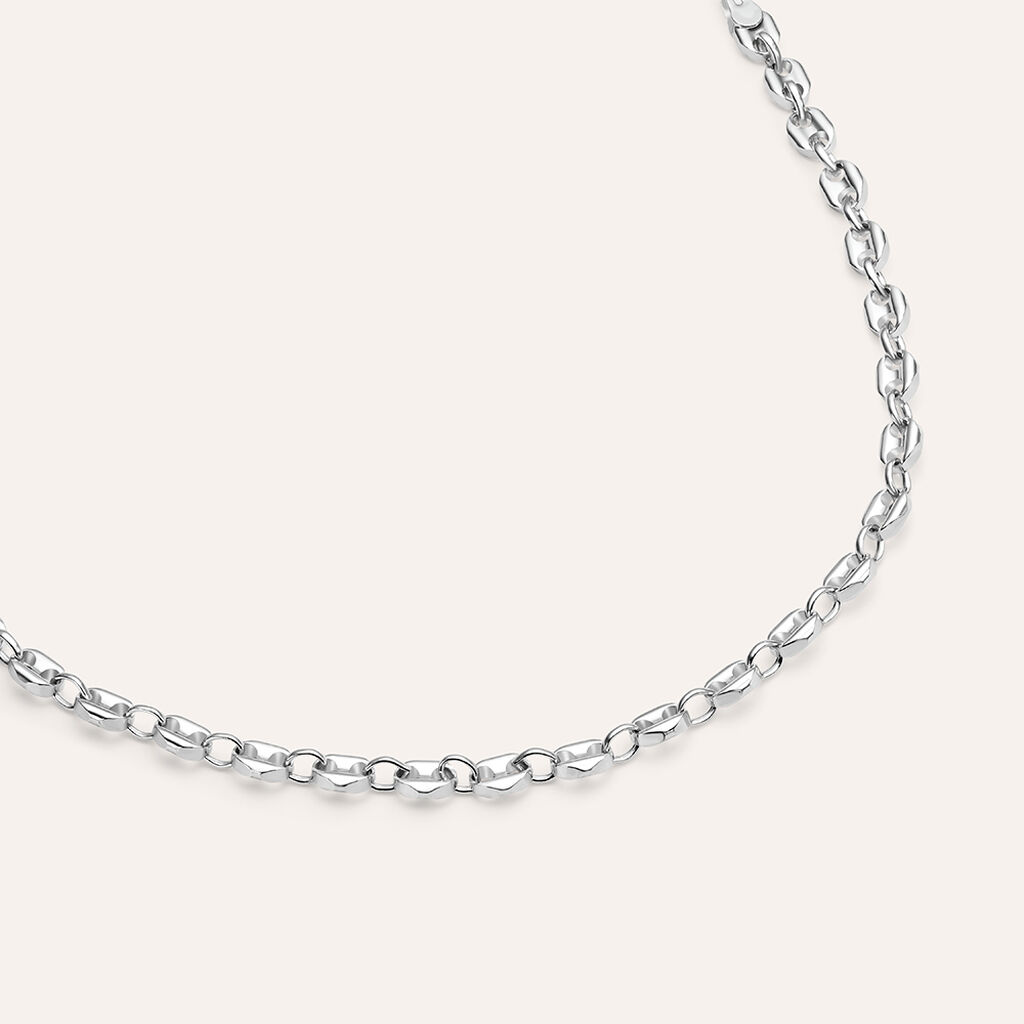 Bracciale Catena Gentleman Argento Rodiato