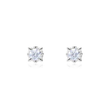 Orecchini Lobo Punto Luce Diamazing Oro Bianco Diamante