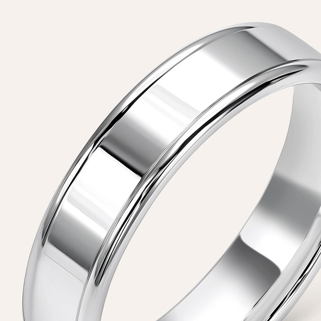 Fede Classica 4.5 mm Oro Bianco - Anelli con Incisione Uomo | Stroili