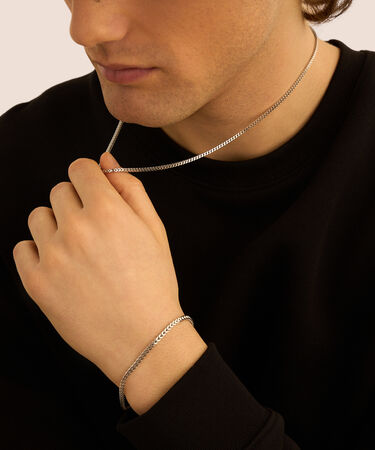 Bracciale Catena Gentleman Argento Rodiato