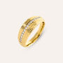 Anello Fascia Desideria Argento Nobile Dorato Cubic Zirconia
