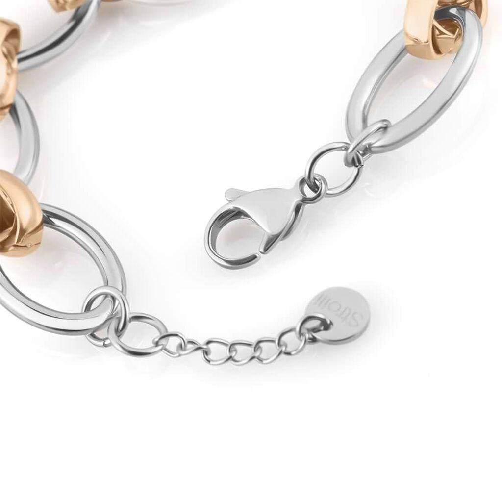 Bracciale Catena Lady Code Acciaio Bicolore Bianco / Rosa - Bracciali Donna | Stroili