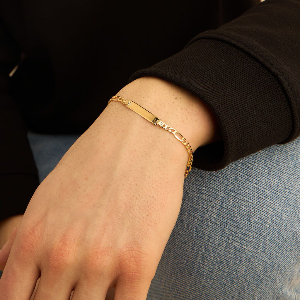 Bracciale Con Targhetta L'homme Or Oro Giallo - Bracciali con Incisione Uomo | Stroili
