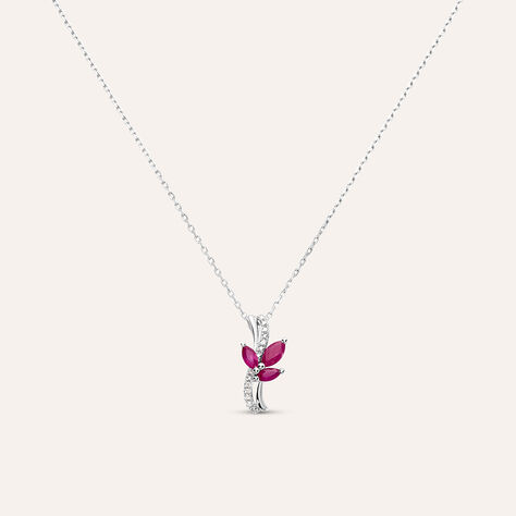 Collana Charlotte Oro Bianco Rubino - Collane Donna | Stroili