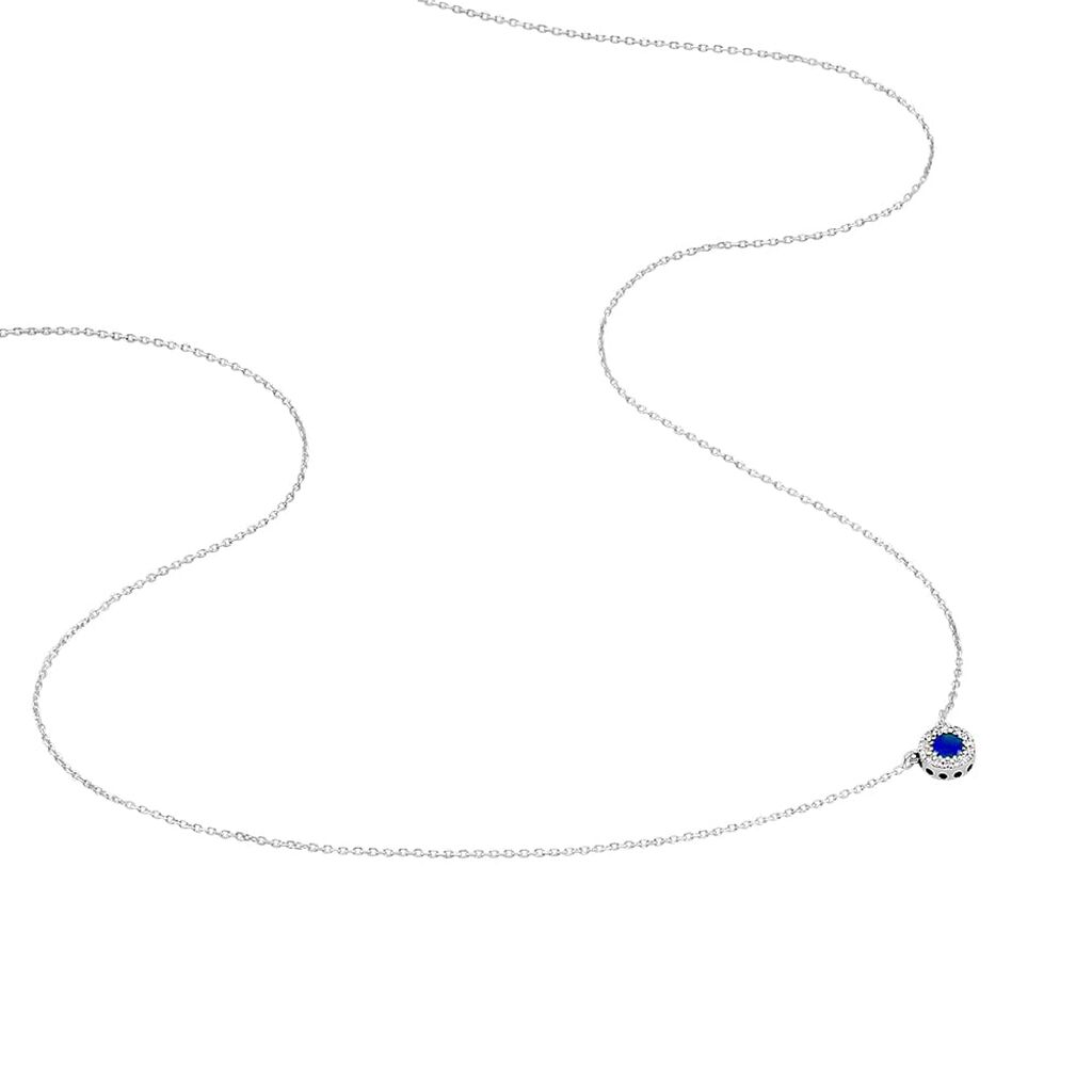 Collana Punto Luce Elizabeth Crown Oro Bianco Zaffiro Diamante