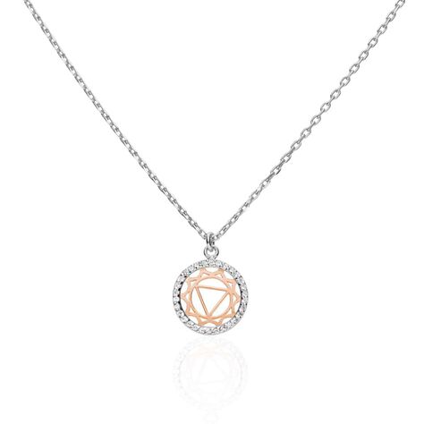 Collana in argento bicolore e zirconi con ciondolo III Chakra della volont√† - Collane Donna | Stroili