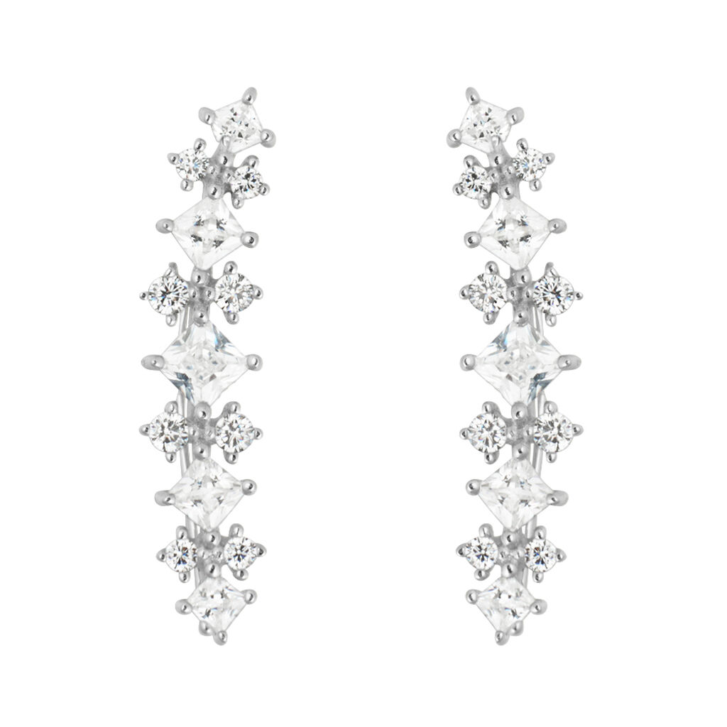 Orecchini Lobo Silver Elegance Argento Rodiato Cubic Zirconia - Orecchini a Lobo Donna | Stroili
