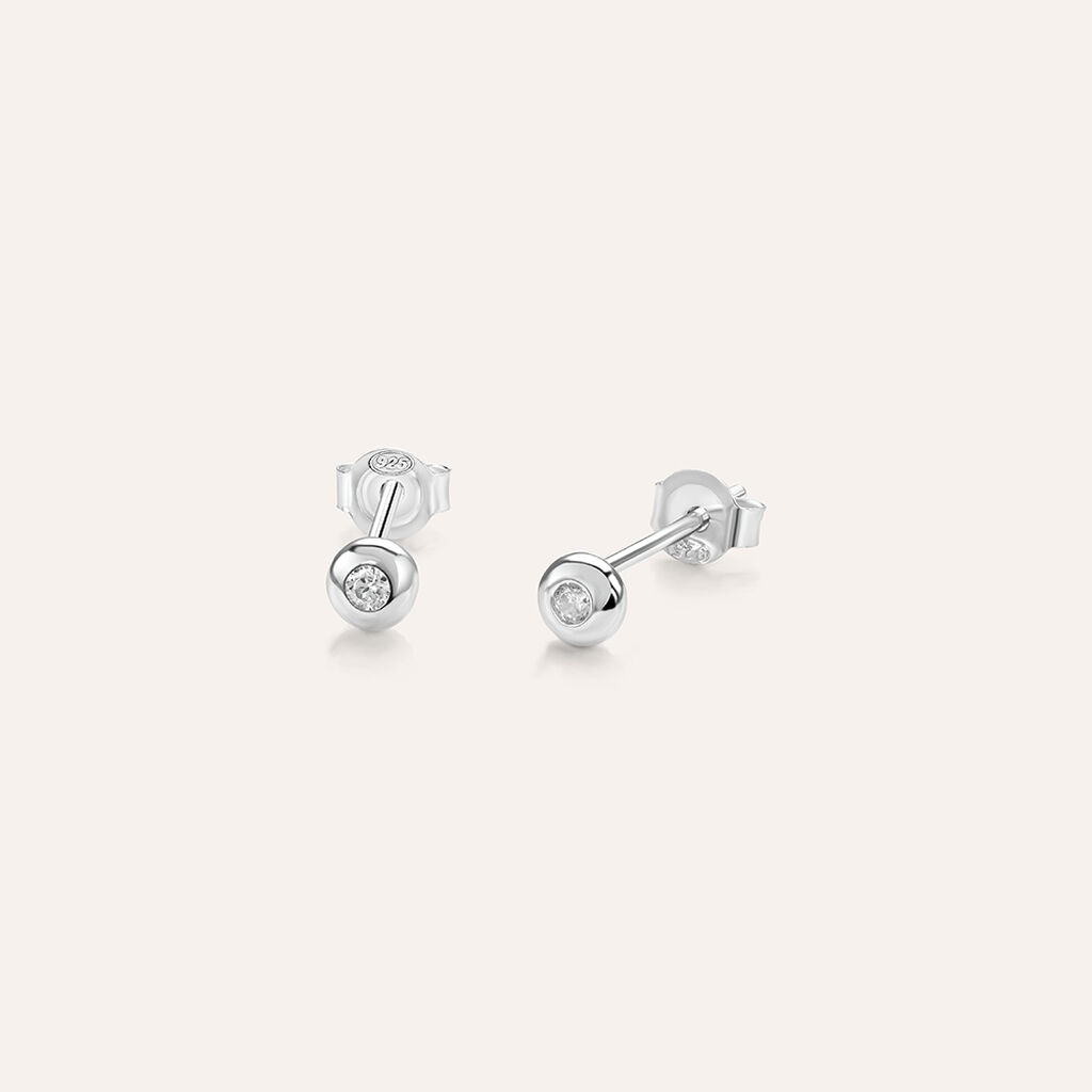 Orecchini Lobo Punto Luce Silver Elegance Argento Rodiato Cubic Zirconia - Orecchini a Lobo Donna | Stroili