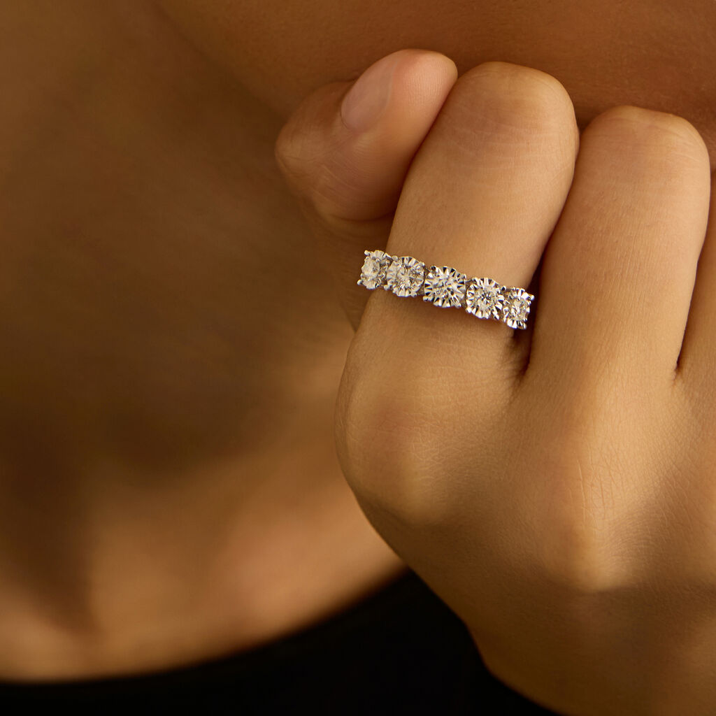 Anello Riviere Diamotion Oro Bianco Diamante