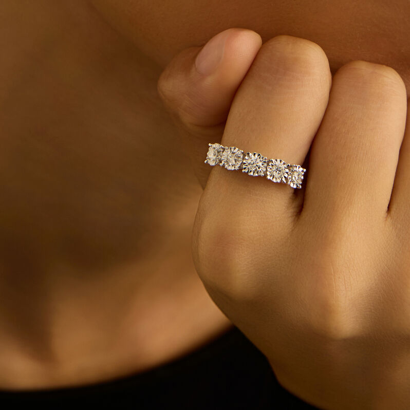 Anello Riviere Diamotion Oro Bianco Diamante - Anelli Riviere Donna | Stroili