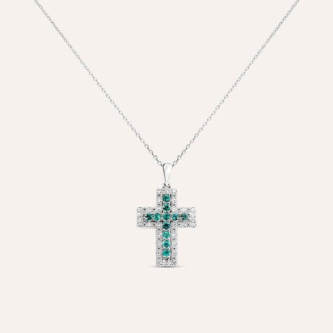 Collana Elizabeth Crown Oro Bianco Smeraldo Diamante - Collane Donna | Stroili