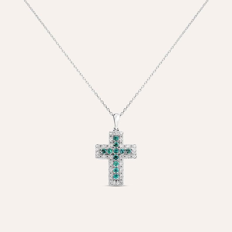 Collana Elizabeth Crown Oro Bianco Smeraldo Diamante - Collane Donna | Stroili
