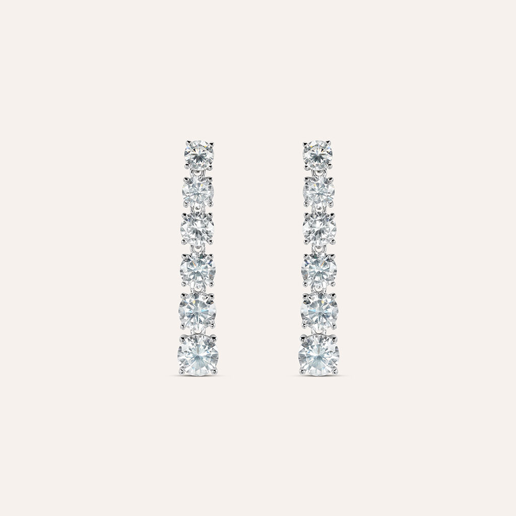 Orecchini Pendenti Tennis Silver Elegance Argento Rodiato Cubic Zirconia