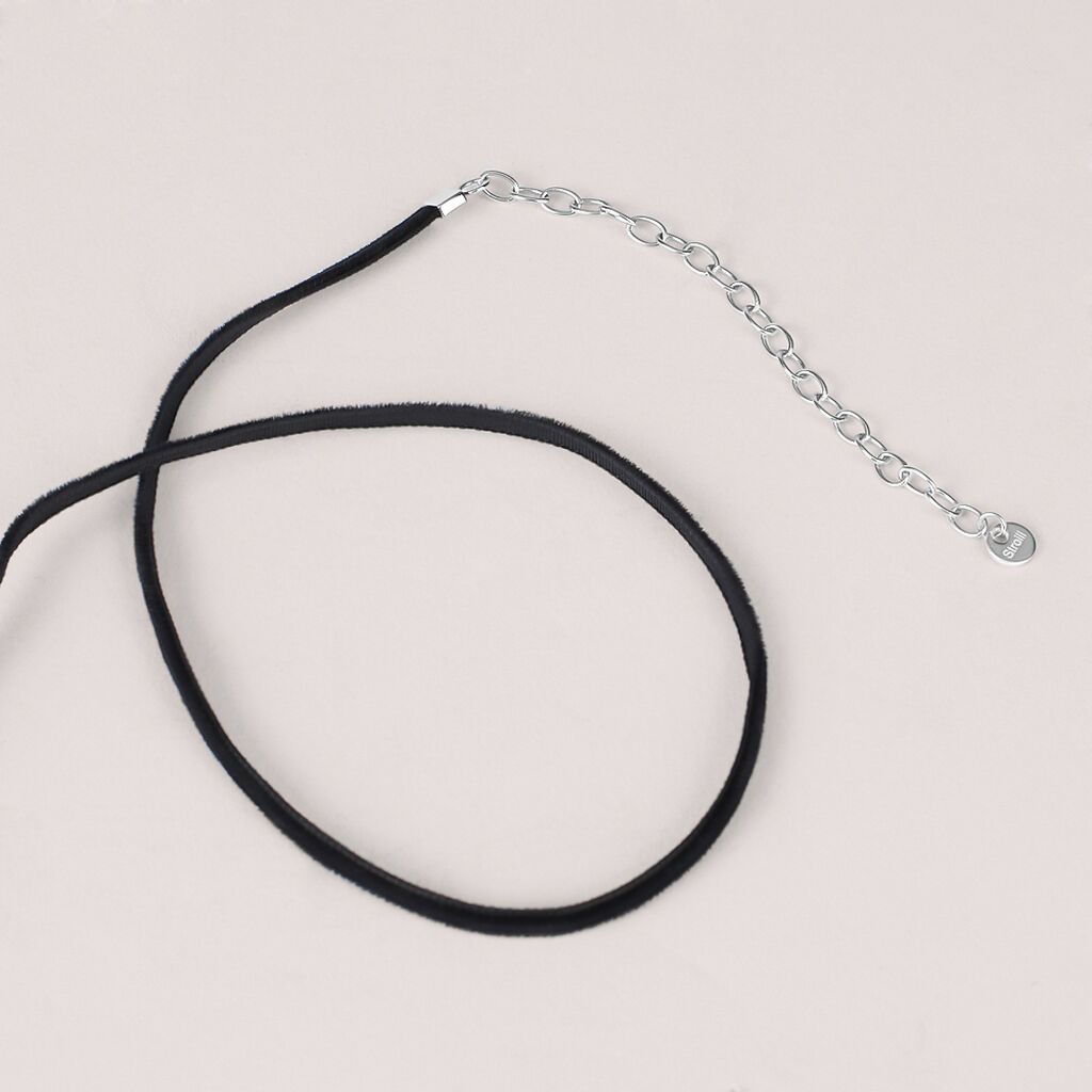 Choker Lady Code Acciaio e Velluto - Catenina Unisex | Stroili