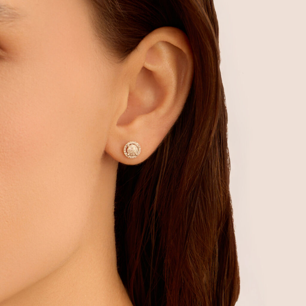 Orecchini Lobo Sophia Oro Bianco Diamante