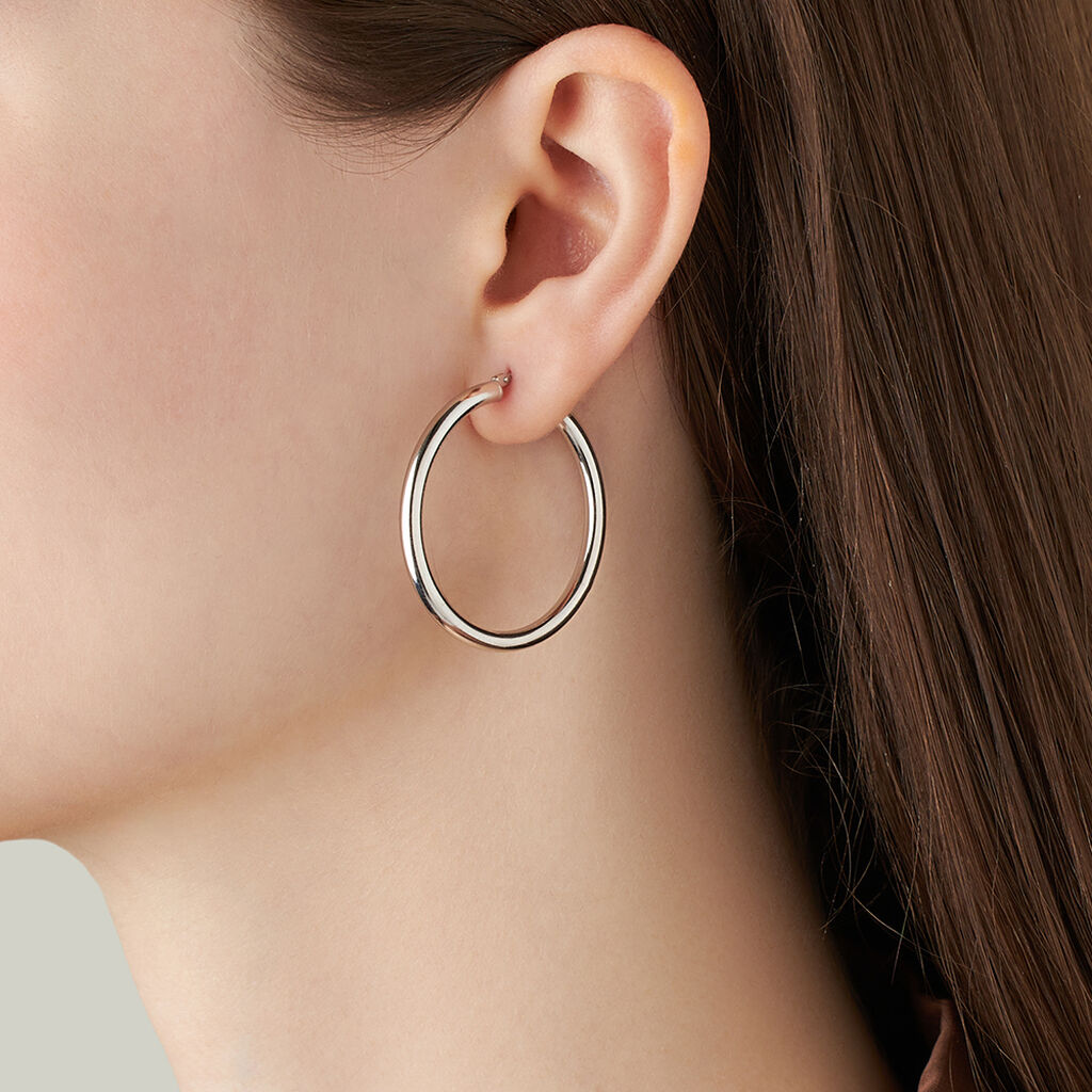 Orecchini A Cerchio Silver Collection Argento Rodiato - Orecchini a Cerchio Donna | Stroili