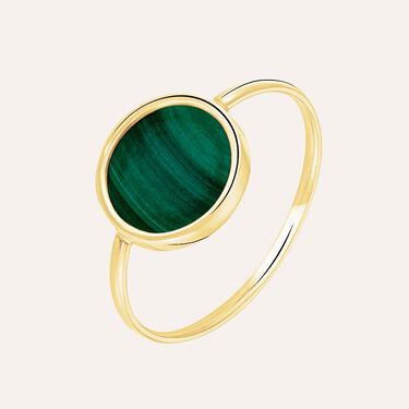 Anello Beverly Oro Giallo Malachite