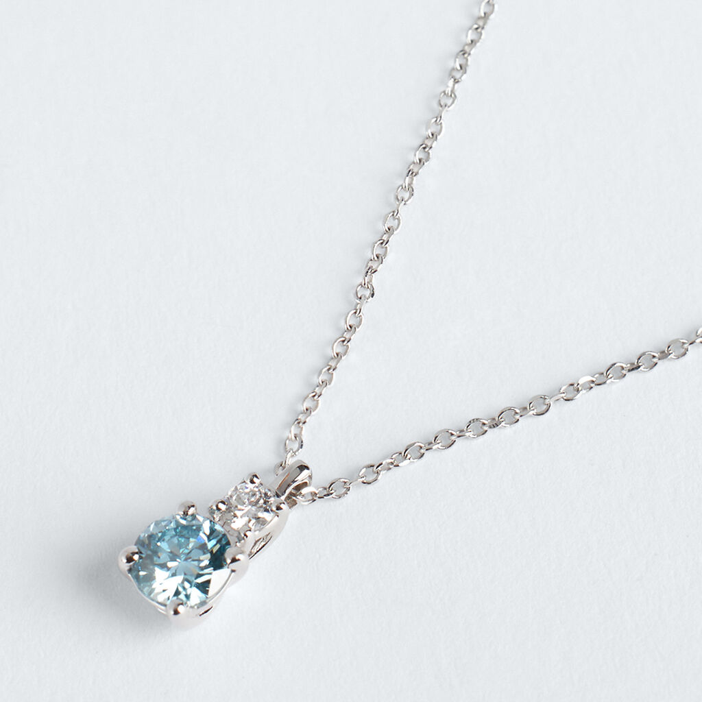 Collana Doppio Punto Luce Diamade Oro Bianco Diamante Lab-Grown