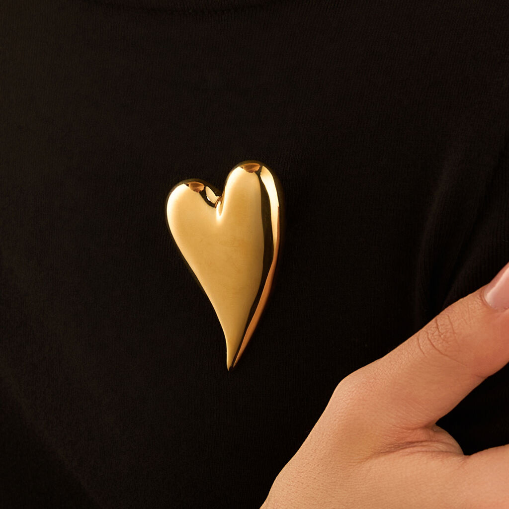Spilla Cuore Lady Code Acciaio Dorato - Gioielli Donna | Stroili