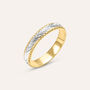 Fede Classica Diamantata 3.5 mm Oro Bicolore