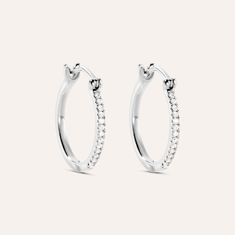 Orecchini A Cerchio Grace Oro Bianco Diamante - Orecchini a Cerchio Donna | Stroili