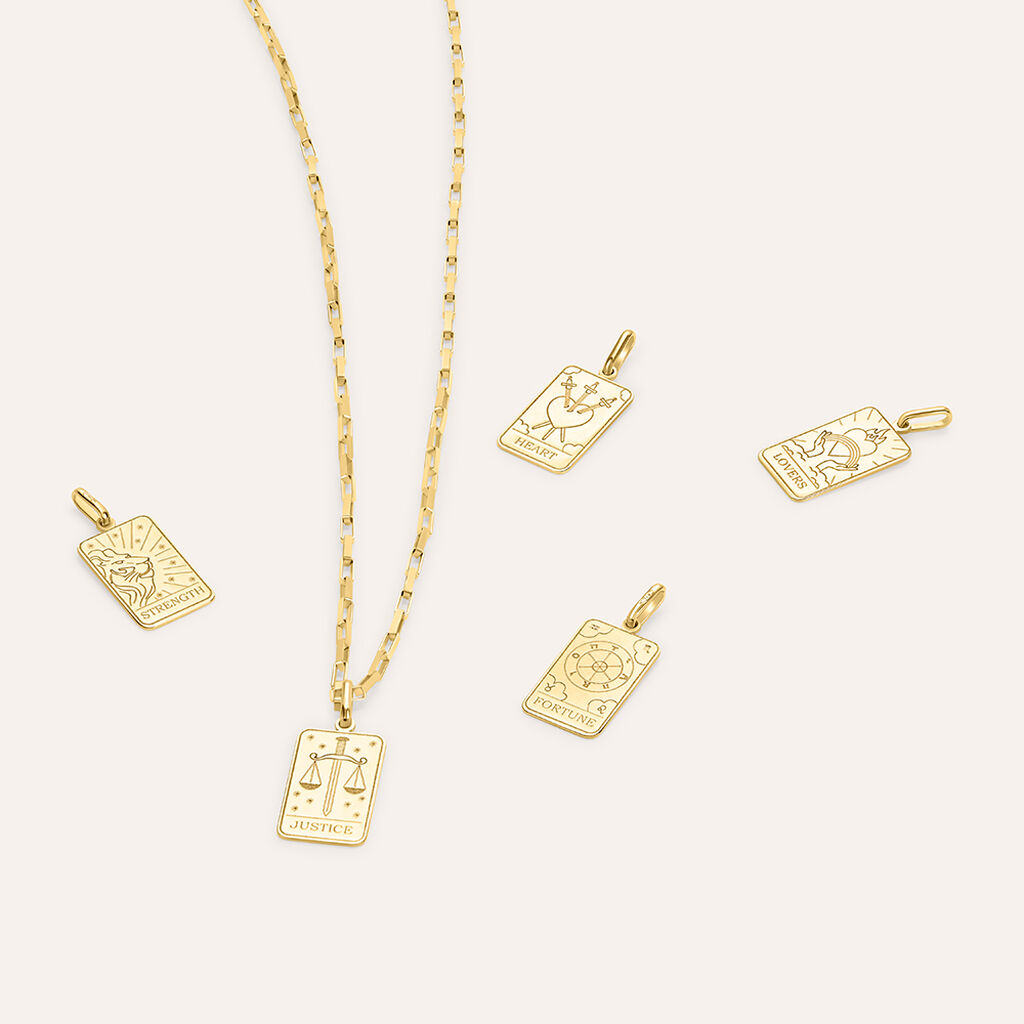 Pendente Tarocchi Carta Della Giustizia Poeme Oro Giallo