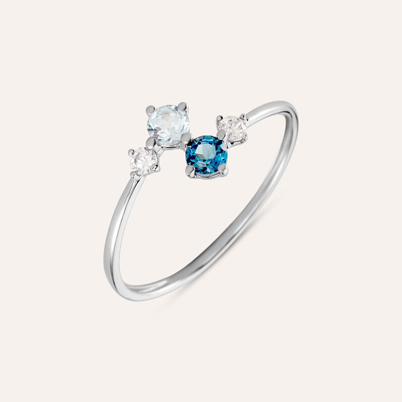 Anello Contrarie Am&eacute;lie Oro Bianco Topazio Cubic Zirconia - Bracciali Donna | Stroili