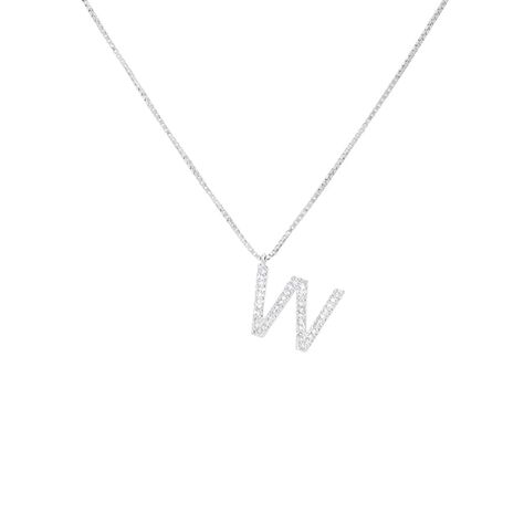 Collana Diamond Letters Oro Bianco Diamante - Collane Donna | Stroili