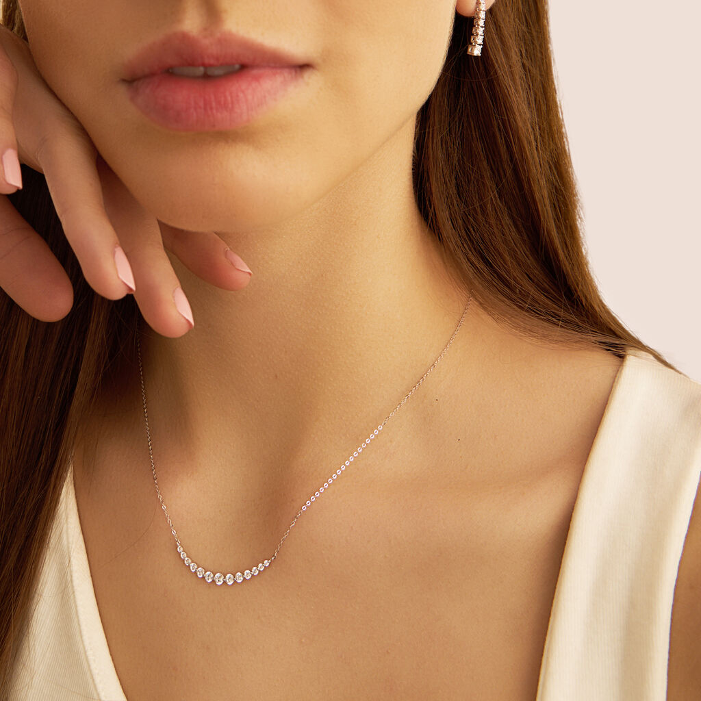 Collana Claire Oro Bianco Cubic Zirconia