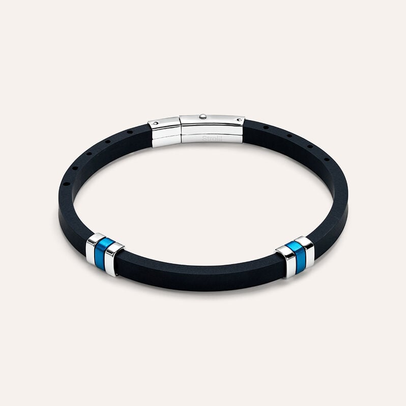 Bracciale Man Code Acciaio Bicolore Bianco / Nero - Bracciali Uomo | Stroili