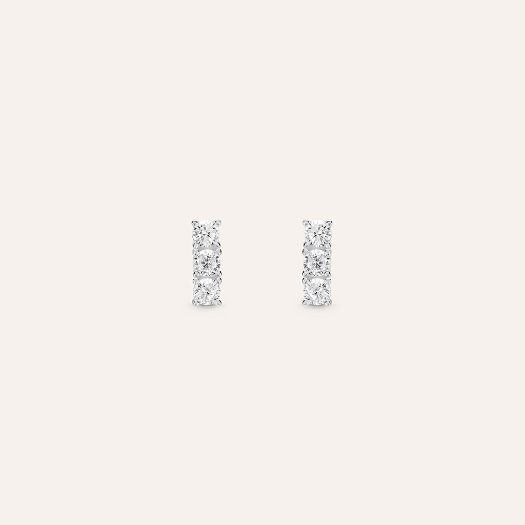 Orecchini Lobo Trilogy Silver Elegance Argento Rodiato Cubic Zirconia - Orecchini a Lobo Donna | Stroili
