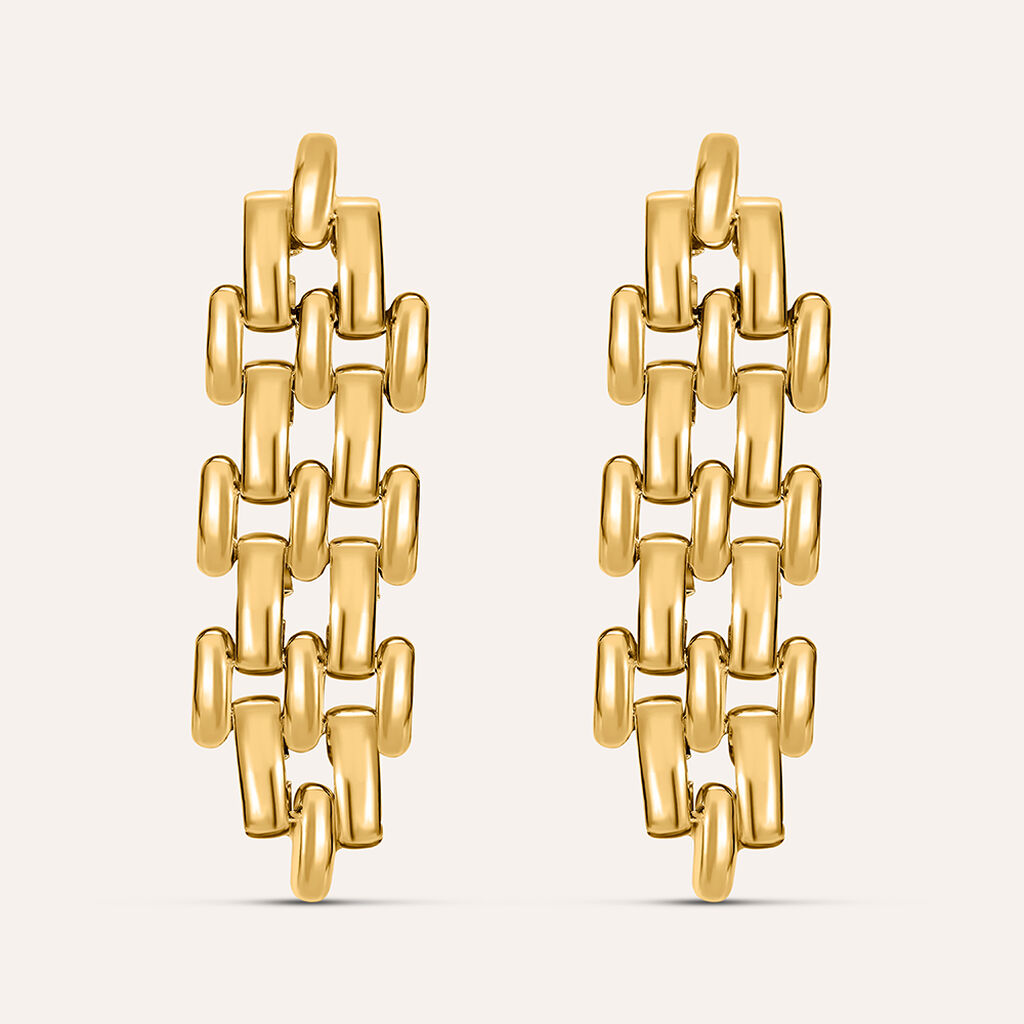 Orecchini Pendenti Panther Chain Radiance Acciaio Dorato