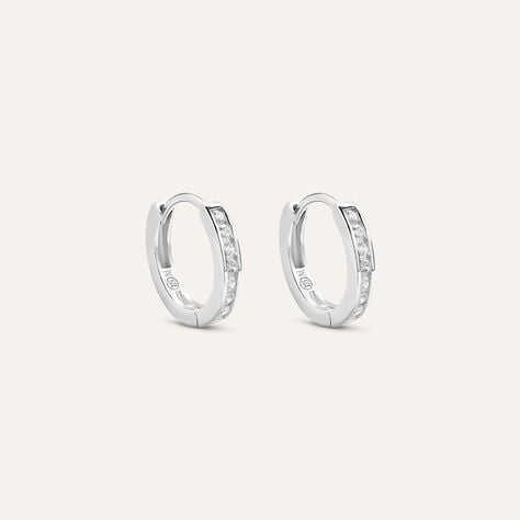 Orecchini A Cerchio Silver Elegance Argento Rodiato Cubic Zirconia - Orecchini a Cerchio Donna | Stroili