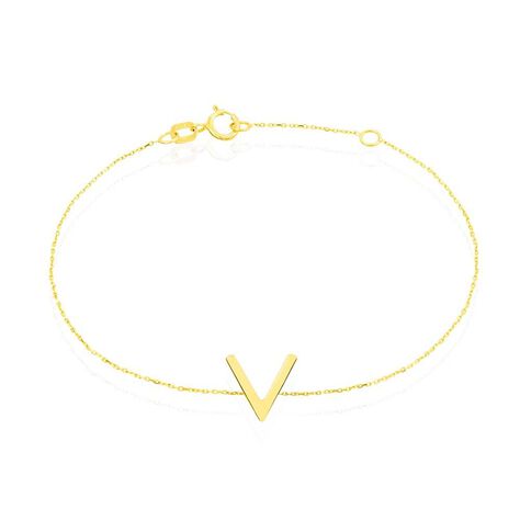 Bracciale in oro giallo Lettera V - Bracciali Amicizia Donna | Stroili